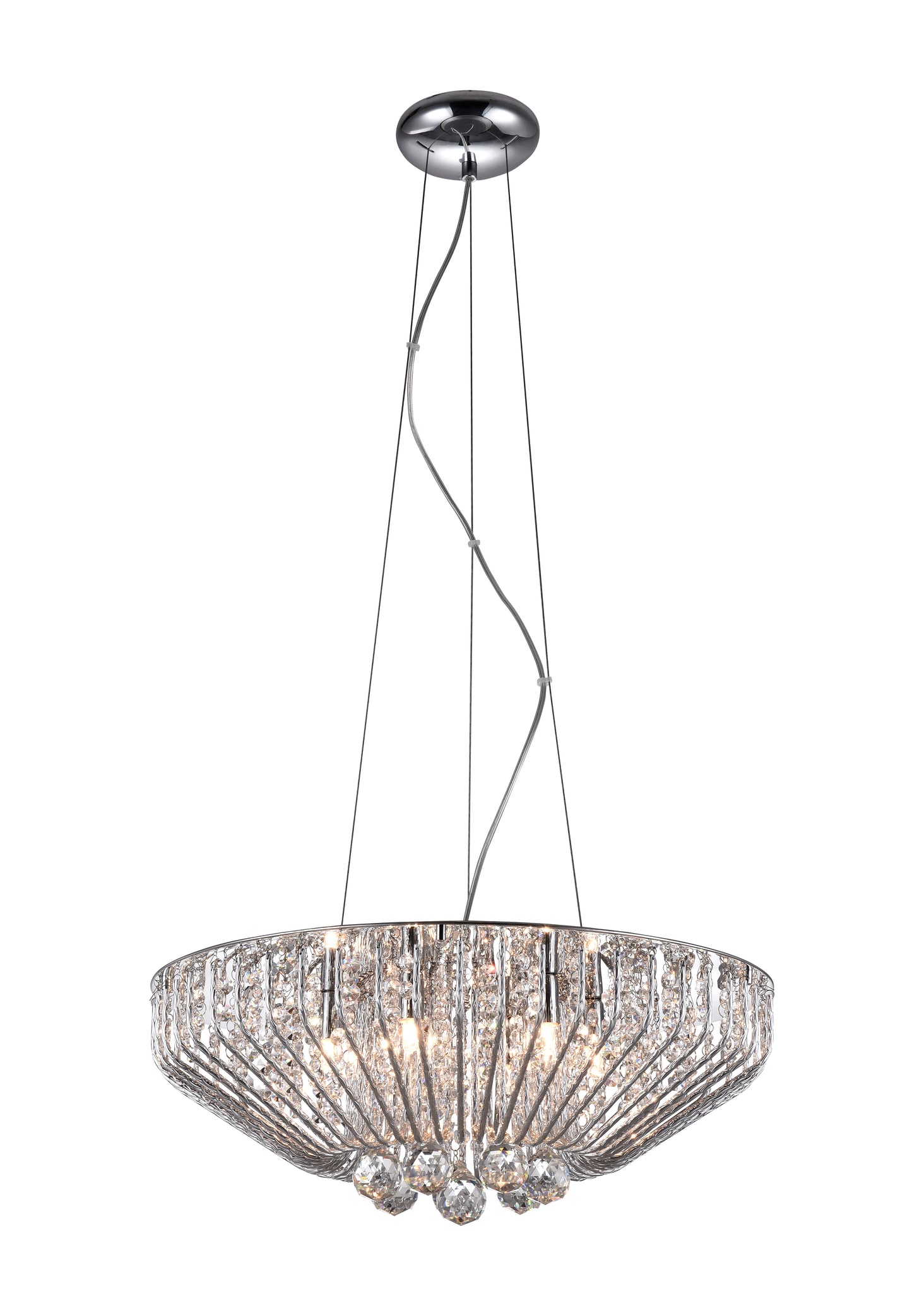 Carlo 6 light Crystal Chrome Chandelier Pendant