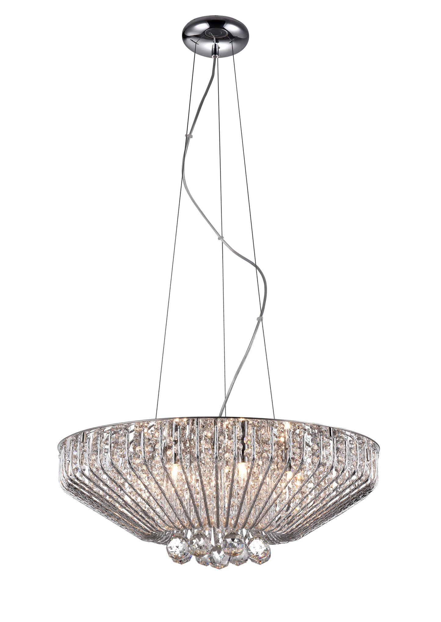 Carlo 7 light Crystal Chrome Chandelier Pendant