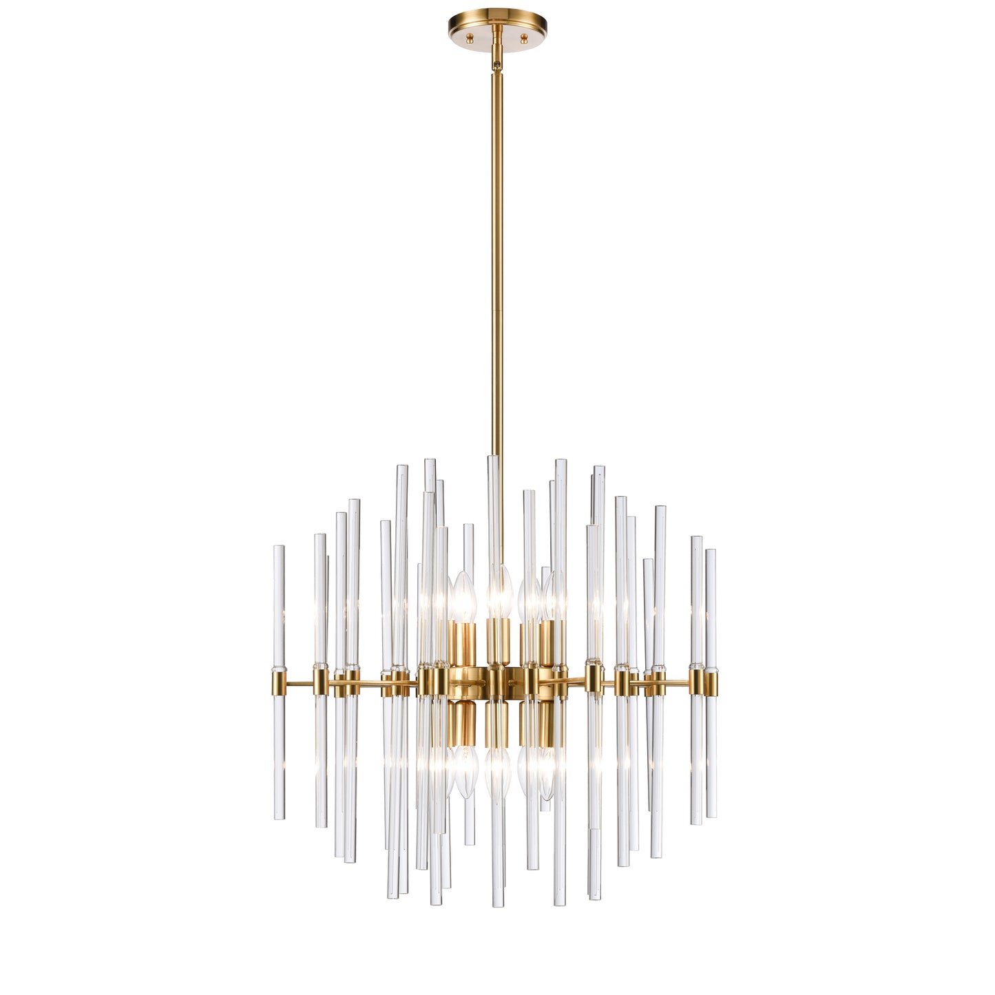 Celestial 10 Light Chandelier Pendant In Brass