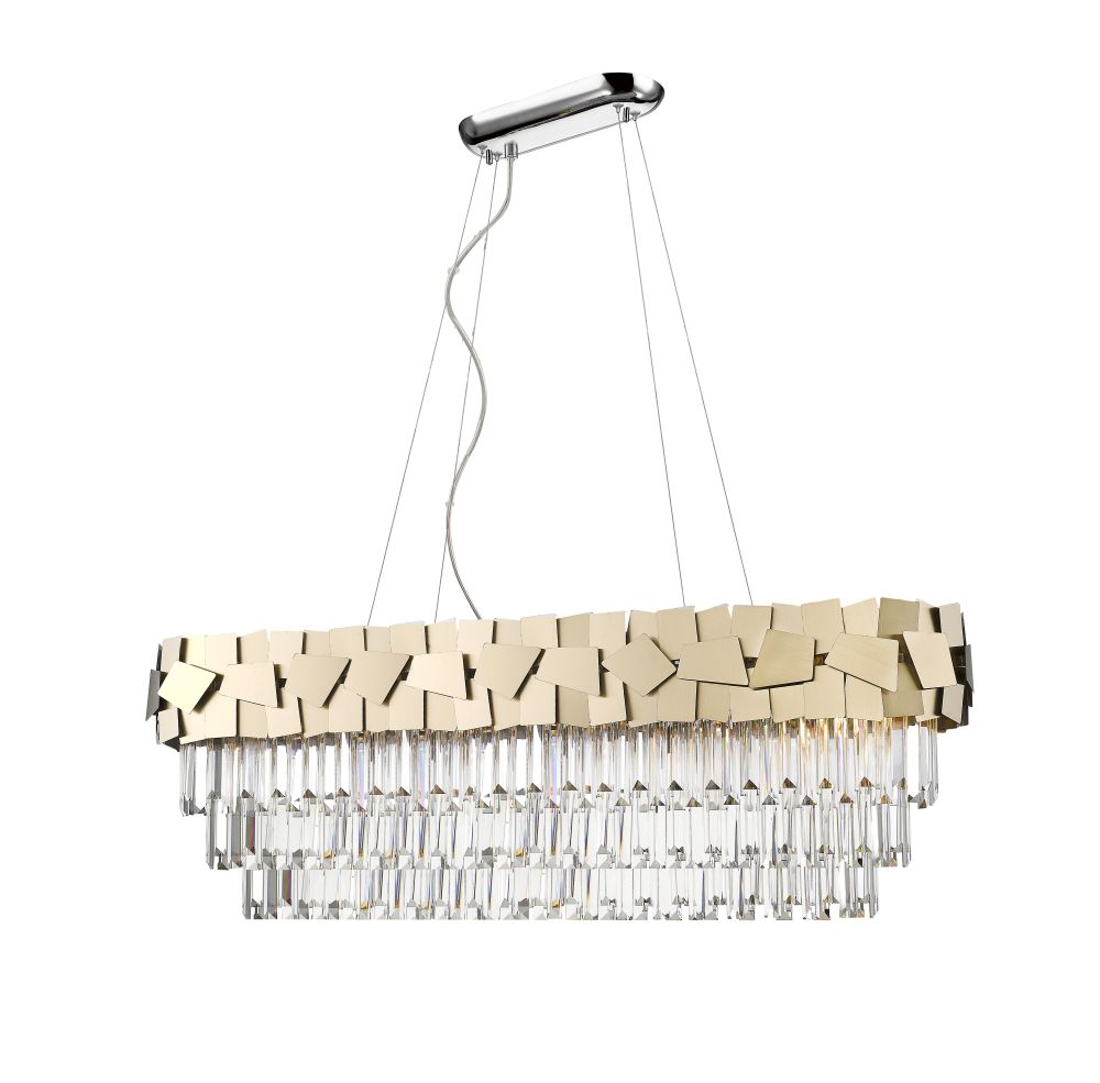 Celine Crystal Laser Cut Gold Pendant Chandelier