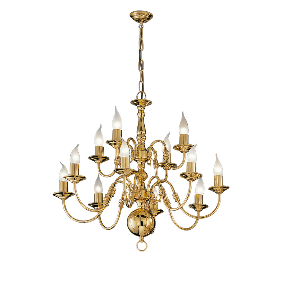 Delft 12 light Fitting Candle Chandelier