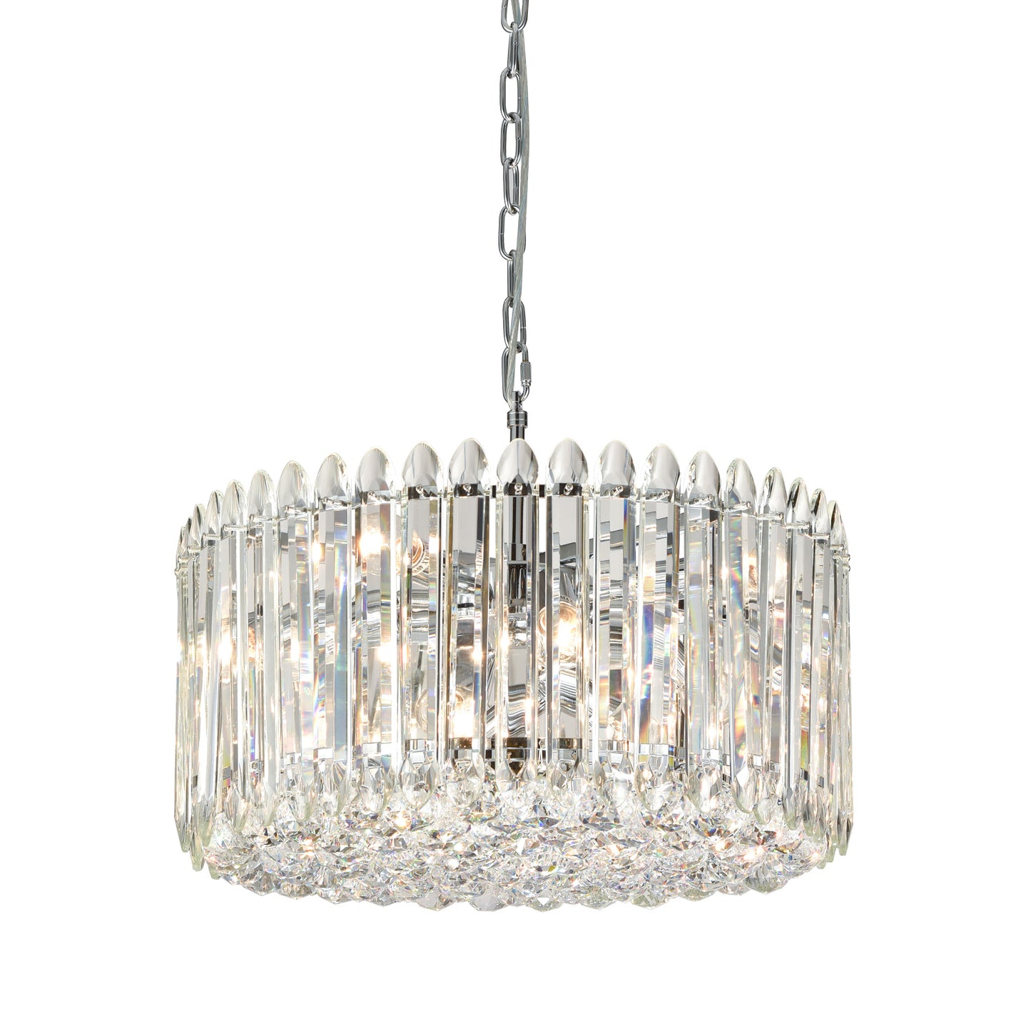 Diva 11lt Fitting Drum Pendant Chandelier in Chrome Finish
