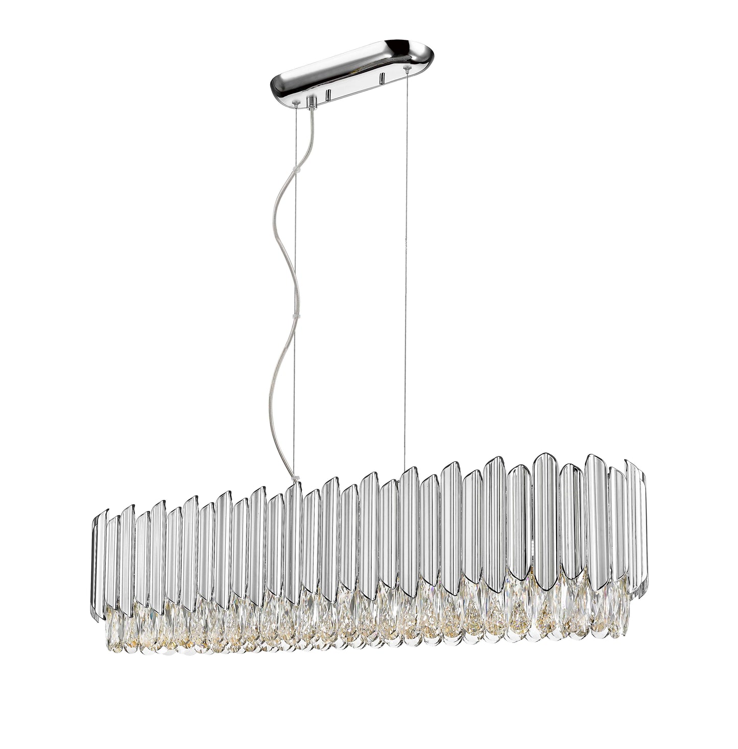 Grenada 6 light Crystal Dinner Large Pendant Chandelier in Chrome