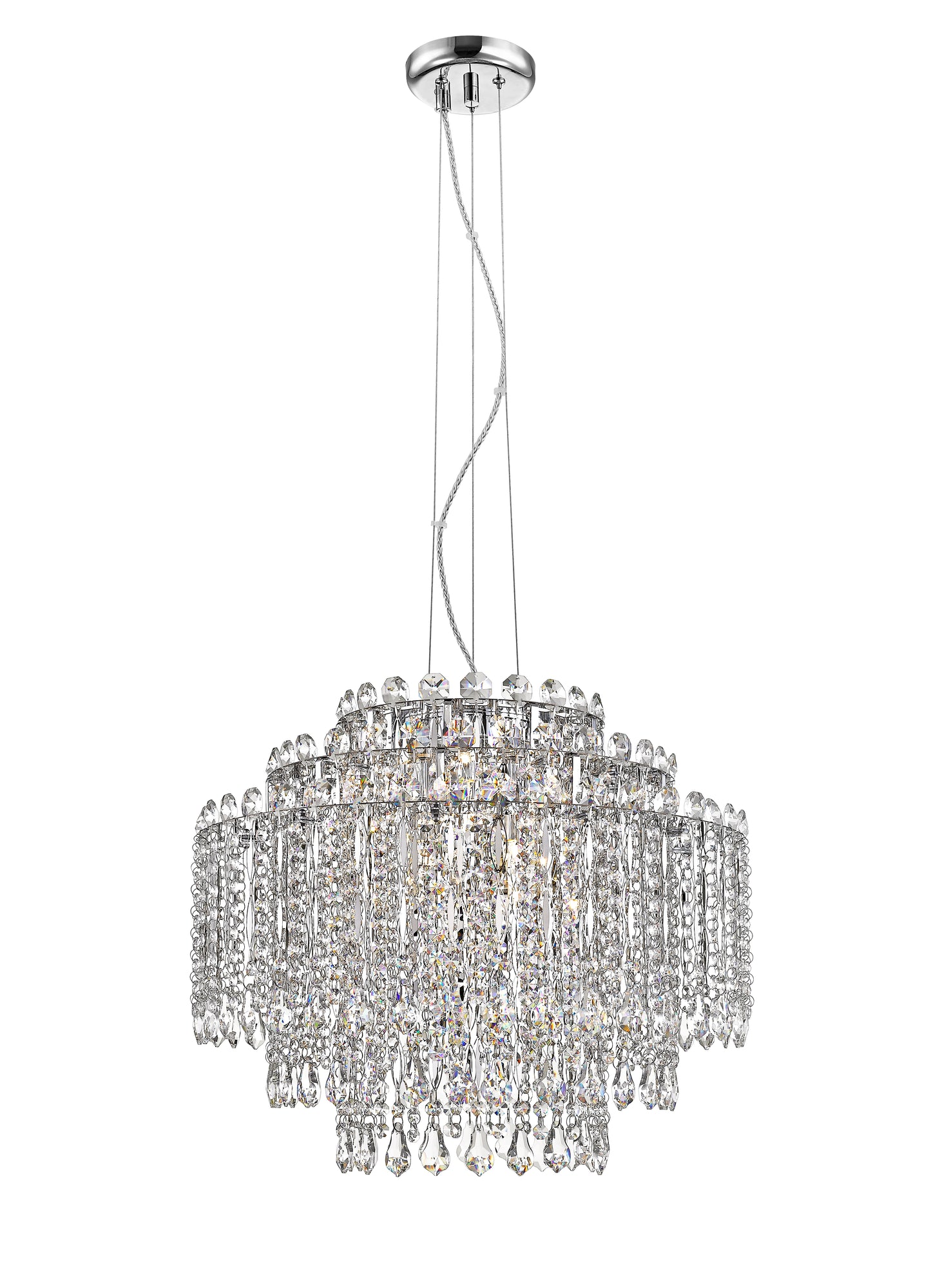 Impex Lighting Alita 8 light Crystal Chrome Pendant Chandelier