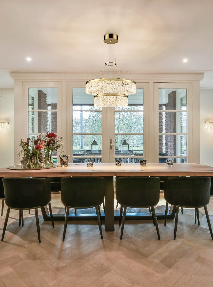 Victoria Double Tier 34W LED Pendant Chandelier