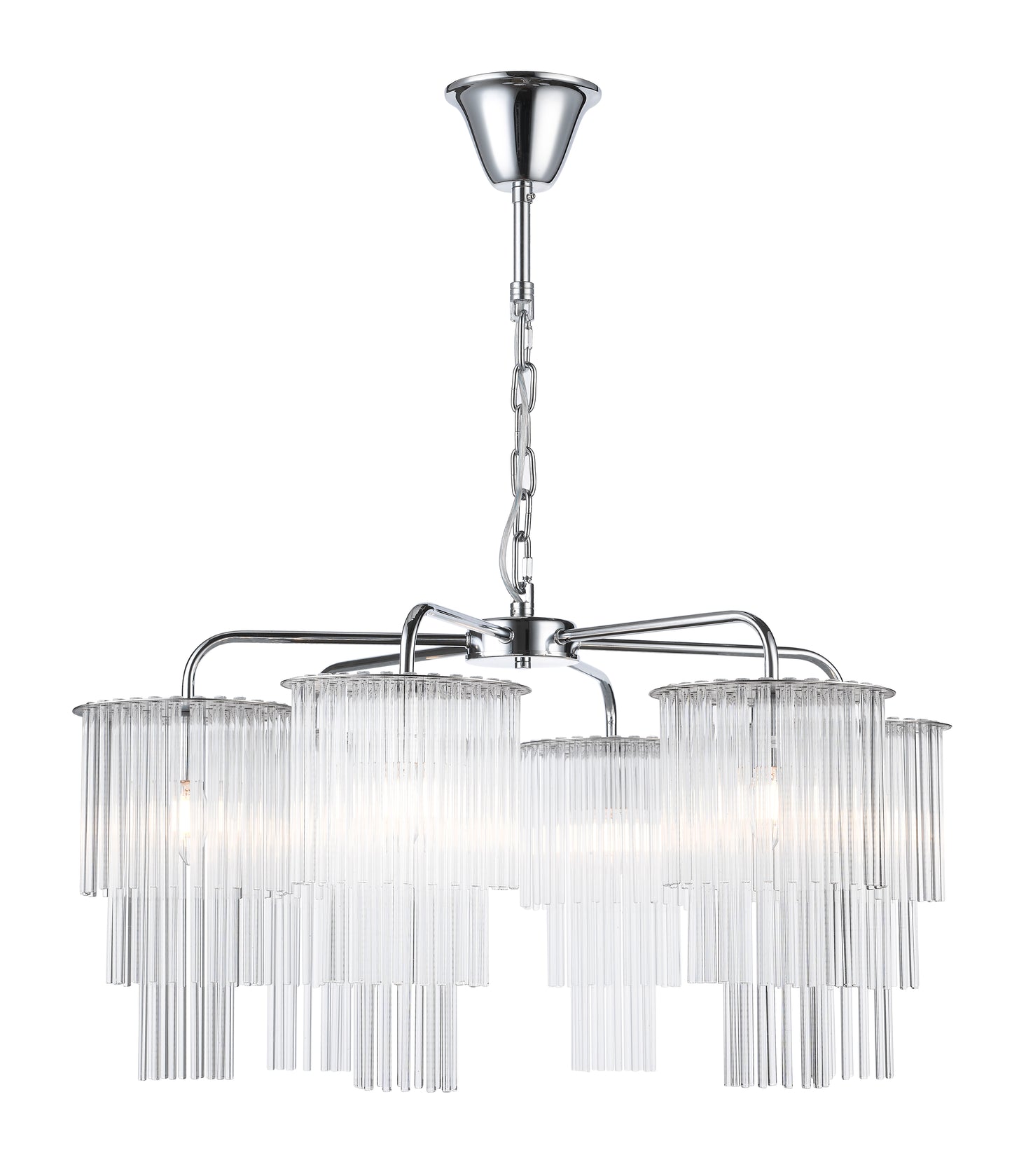 Panama 6 light Pendant Chandelier In Chrome Finish