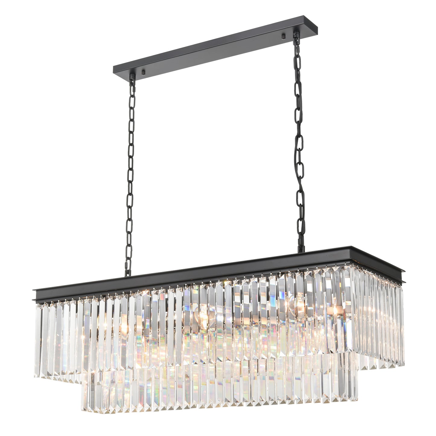 Perdita 11 light Crystal Pendant Chandelier Black
