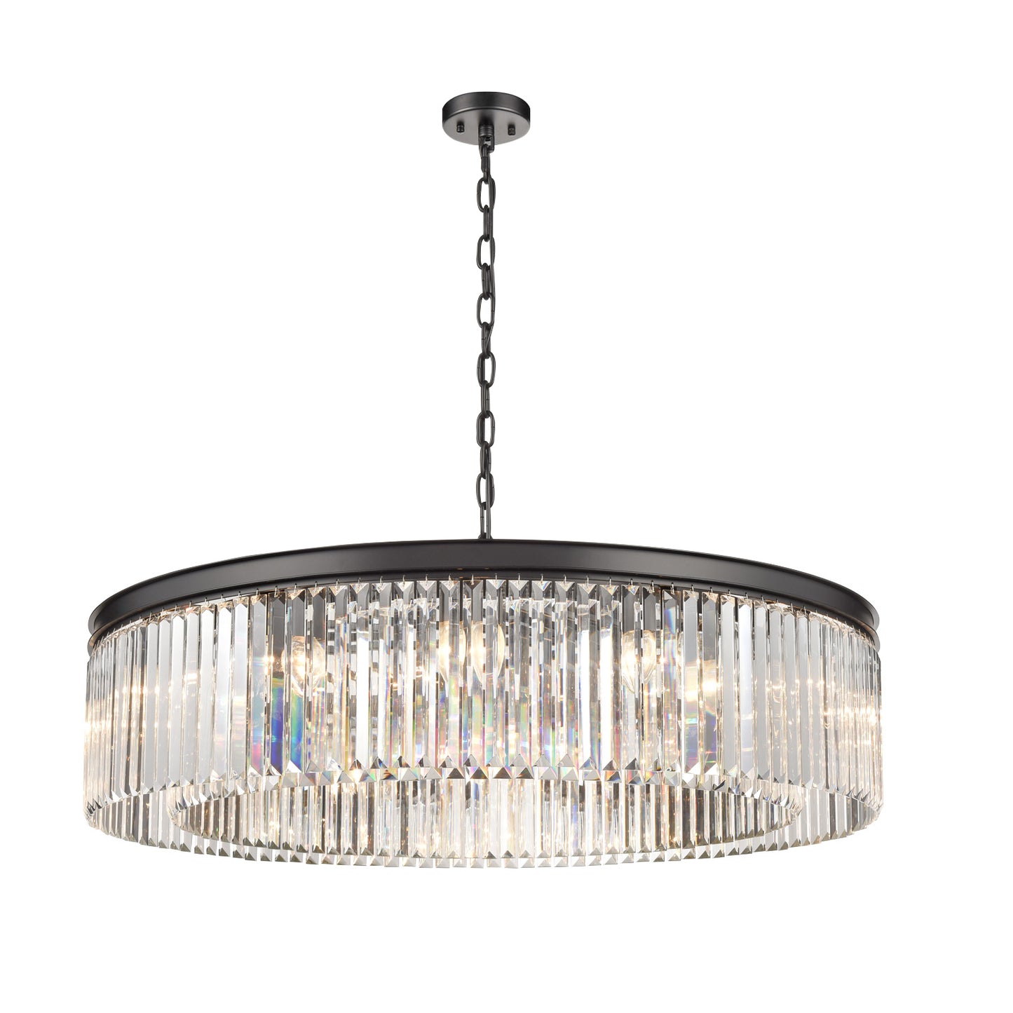 Perdita 12 light Crystal Pendant Chandelier Black