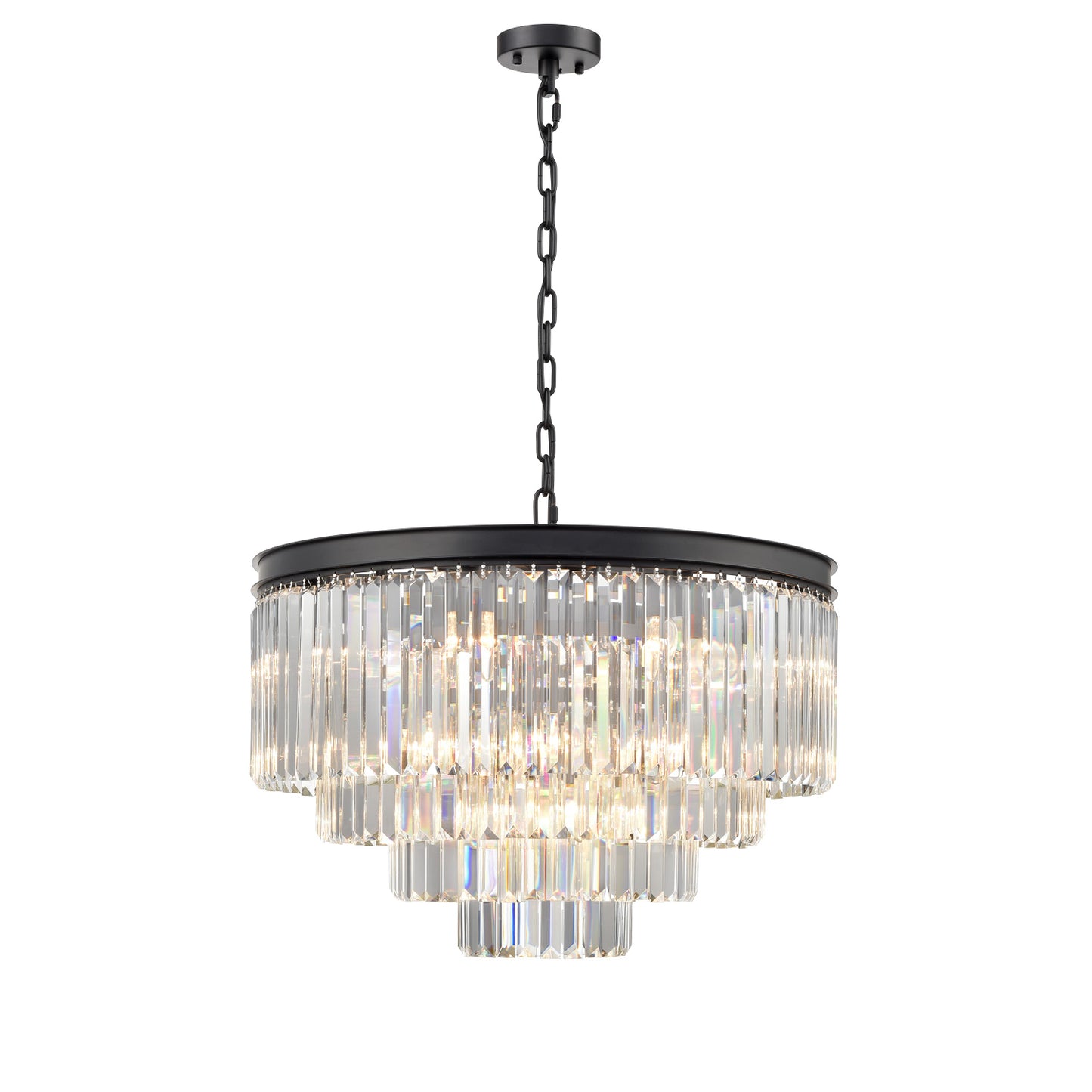 Perdita 20 light Crystal Pendant Chandelier In Black