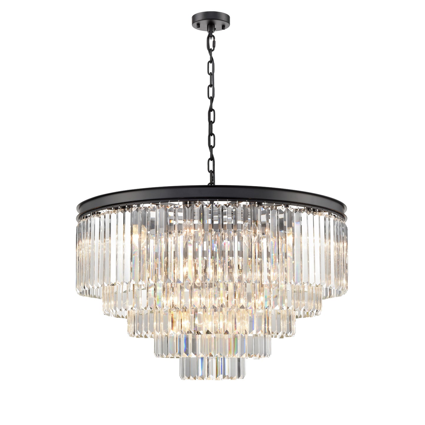 Perdita 27 light Crystal Pendant Chandelier In Black Finish