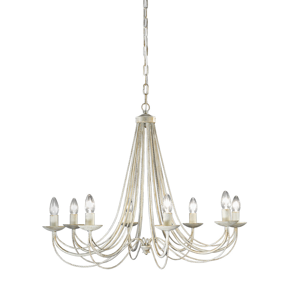 Philly 8lt Fitting Pendant Chandelier In Cream Finish