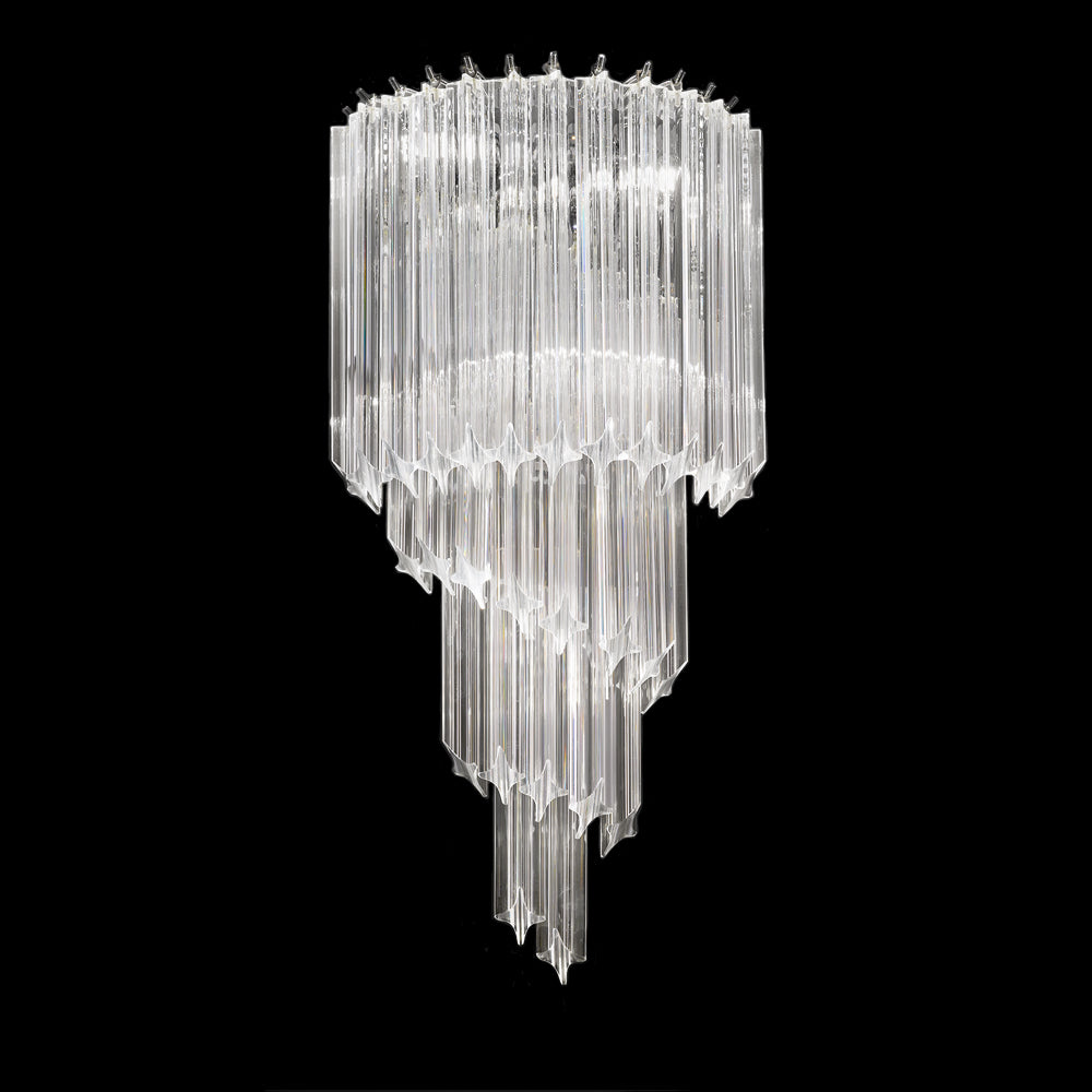 Valentina 3 Light Large Italian Angle-Cut Crystal Pendant Chandelier