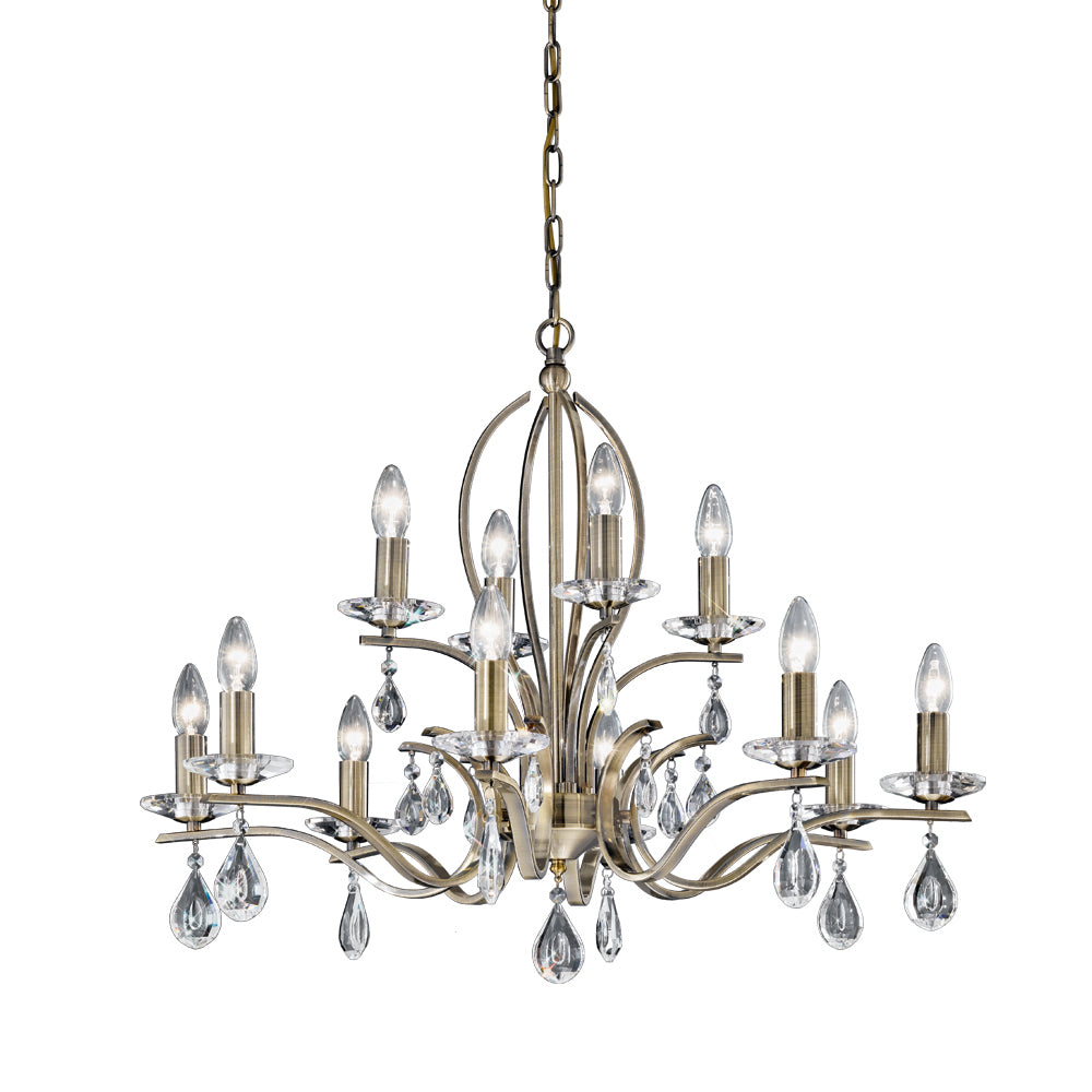 Willow 12 Light Fitting Bronze Pendant Chandelier