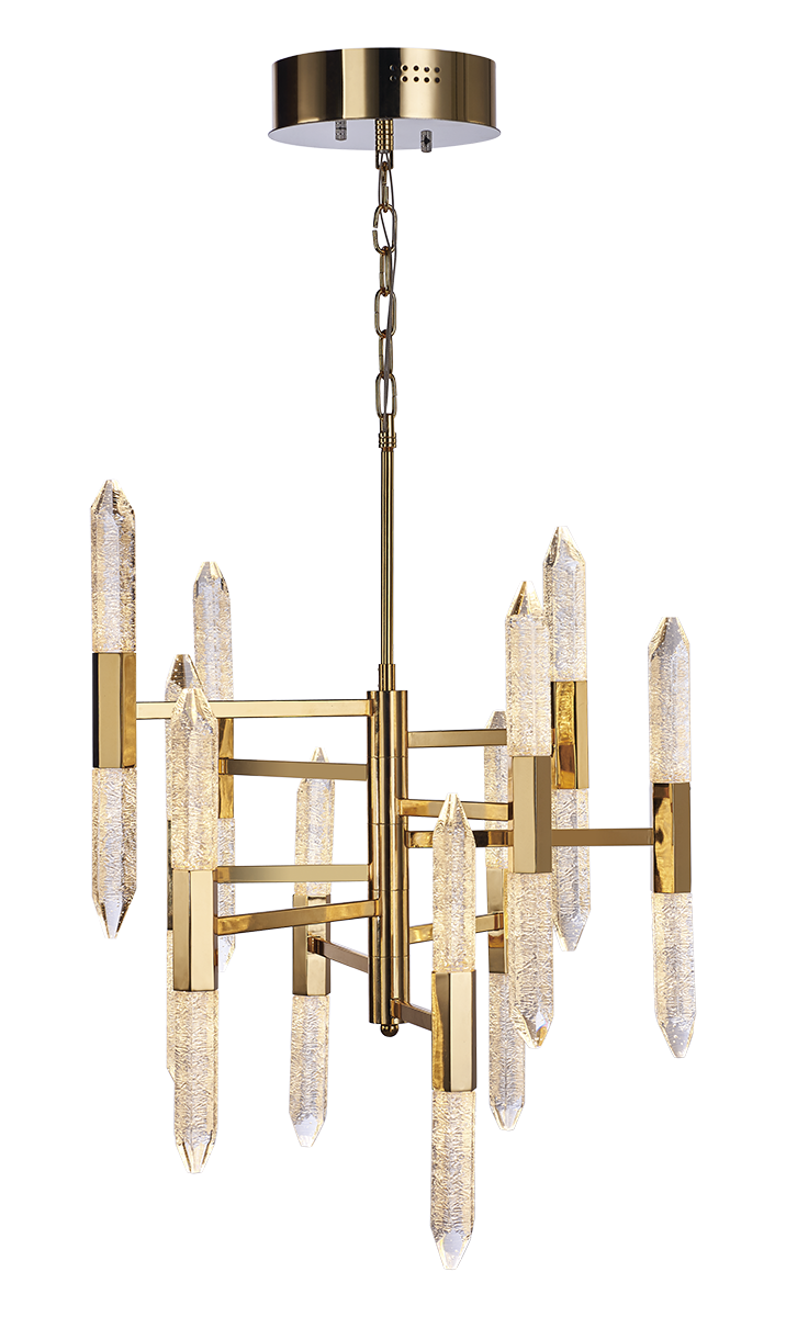 Shard 20 Light Adjustable Chandelier in a Gold Finish